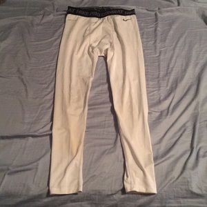 White Nike Pro Combat Leggings